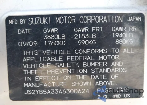 2010 Suzuki Sx4 Technology из США, поврежденный, VIN JS2YB5A33A6300624
